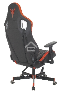 Кресло игровое Knight OUTRIDER черный/красный ромбик эко.кожа с подголов. крестовина металл