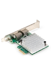 Сетевой адаптер ExeGate EXE-562 (PCI-E x1 v2.0, 2xRJ45, UTP 10/100/1000Mbps, Realtek Chipset RTL8111F)