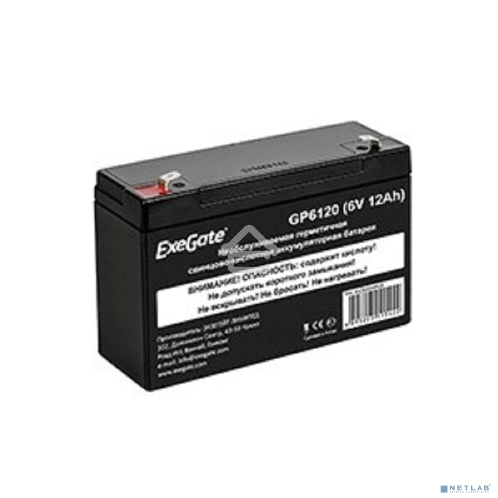 Батарея ExeGate GP6120 (6V 12Ah), клеммы F1