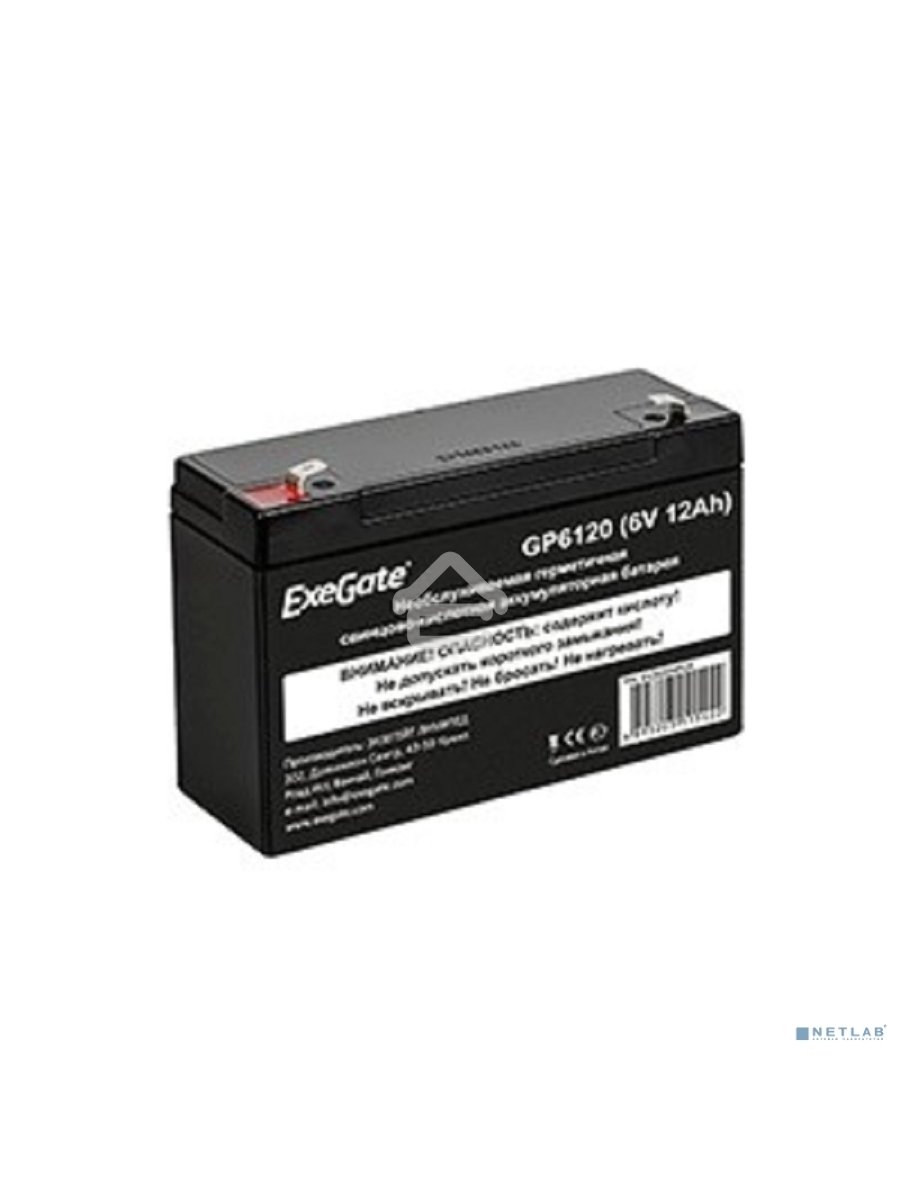 Батарея ExeGate GP6120 (6V 12Ah), клеммы F1