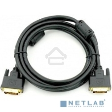 Кабель DVI dual link (25M-25M) 5м ExeGate, 2 фильтра, позолоченные контакты