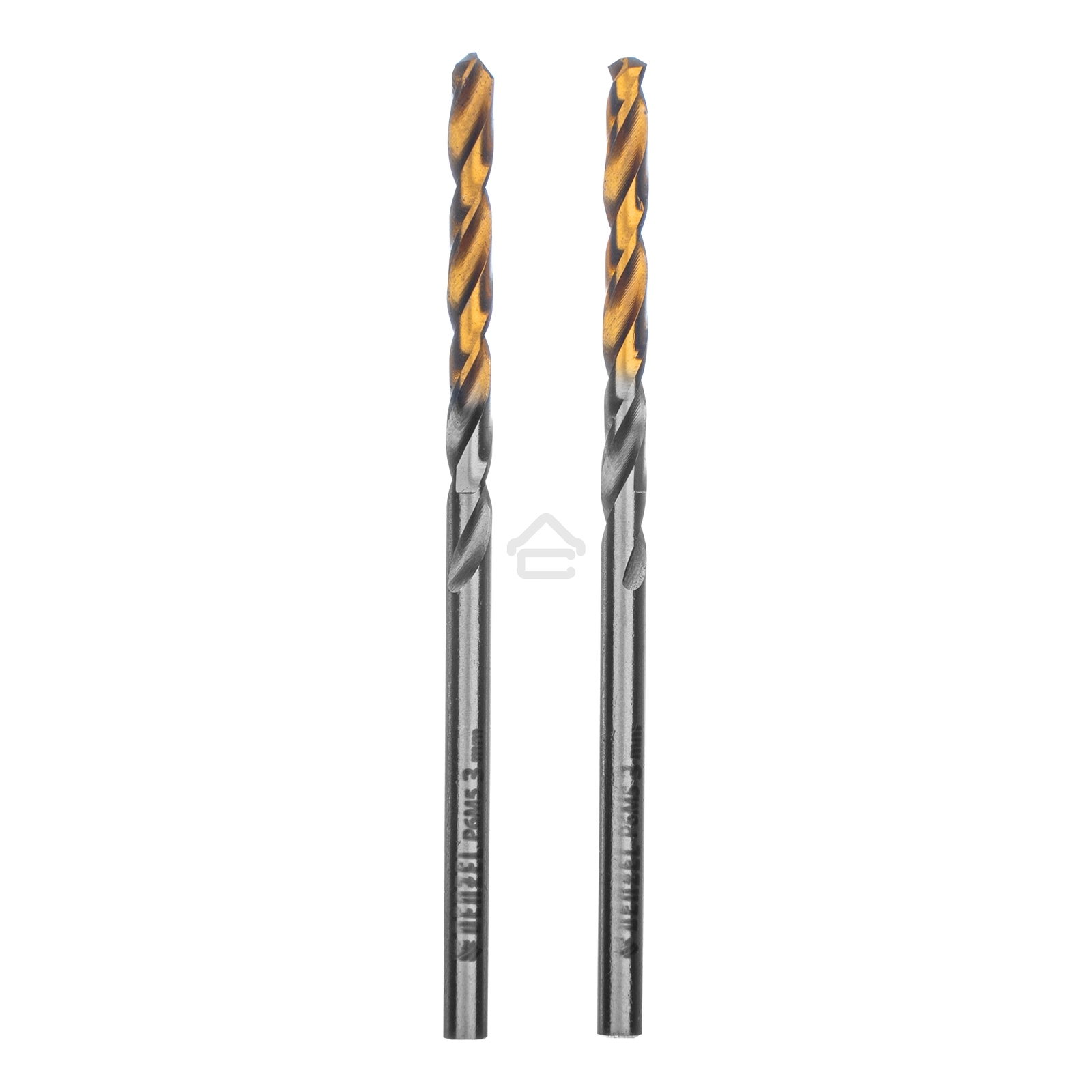 Сверло спиральное по металлу Denzel 3 x 60 мм, Р6М5, Golden Tip, 2 шт.