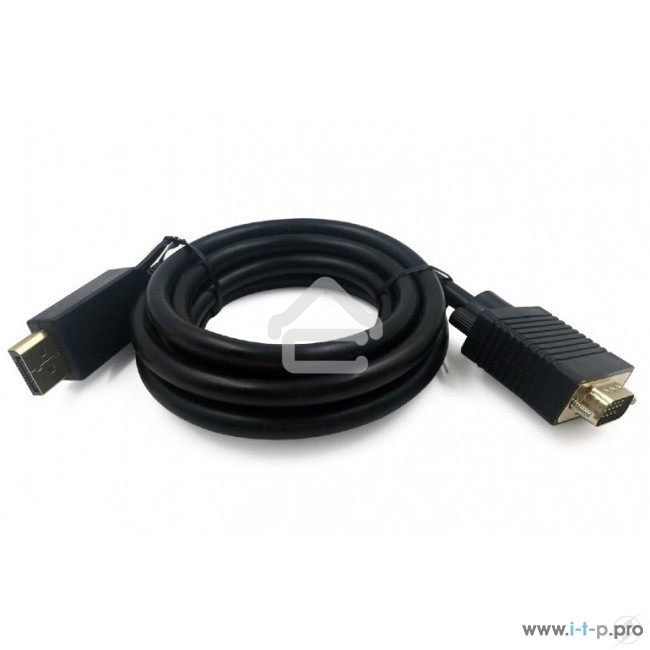 Кабель DisplayPort->VGA Cablexpert CCP-DPM-VGAM-10, 3м, 20M/15M, черный, экран, пакет