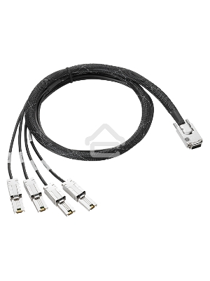 Кабель HPE HPE Mini SAS High Density to Dual 2-lane Mini SAS High Density External Fanout 1 Meter Cable