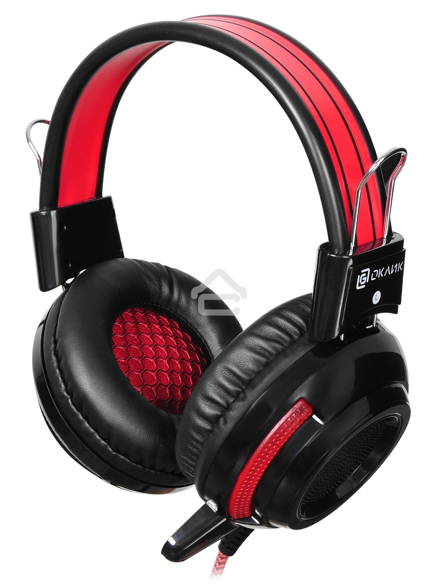 Наушники Oklick HS-G300 черный/красный {2.5м мониторы оголовье (AH-V1)}