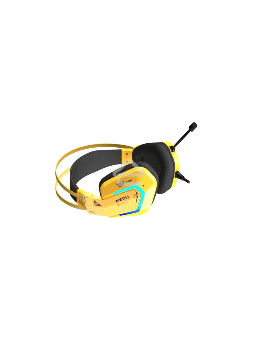 Гарнитура игровая проводная Dareu EH732 Yellow (желтый), подключение USB, подсветка RGB