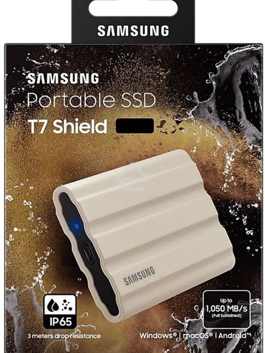 Твердотельный диск 1TB Samsung T7 Shield MU-PE1T0K/WW, V-NAND, USB 3.2 Gen 2 Type-C[R/W - 1000/1050 MB/s]/EU