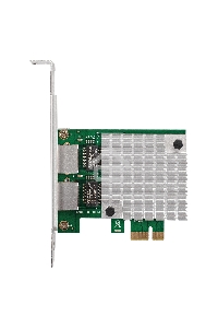 Сетевой адаптер ExeGate EXE-562 (PCI-E x1 v2.0, 2xRJ45, UTP 10/100/1000Mbps, Realtek Chipset RTL8111F)