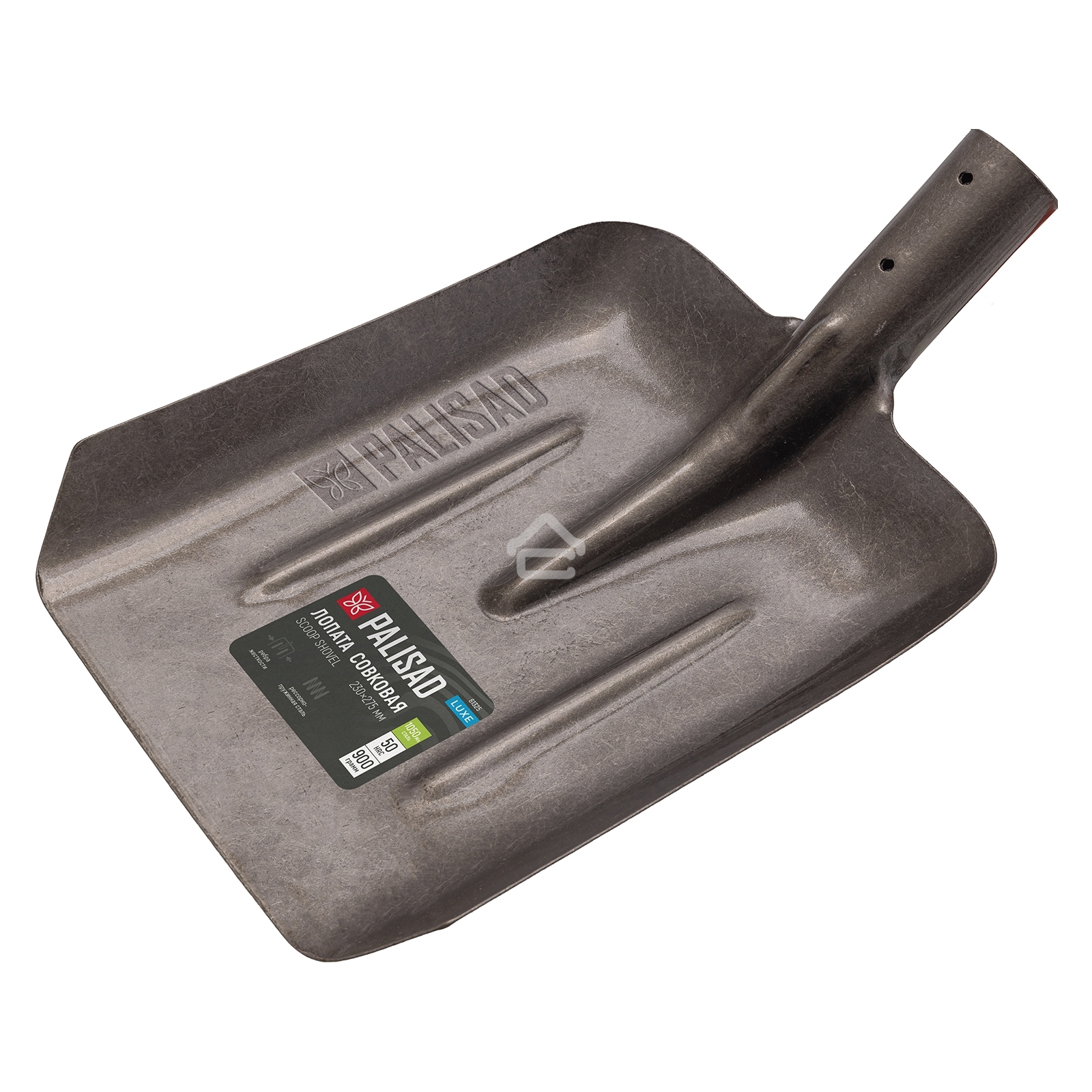Лопата совковая, 230х275, ребра жесткости, рессорная сталь, 0,9 кг, без черенка, LUXE Palisad