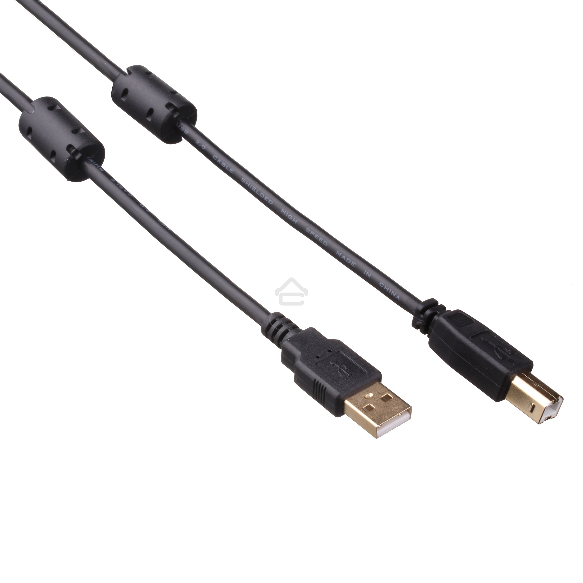 Кабель USB 2.0 A-->B 3м ExeGate 2 фильтра, позолоченные контакты