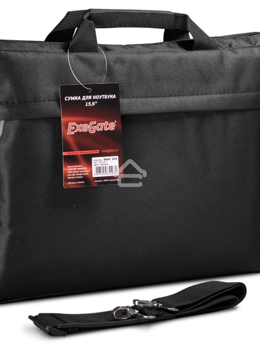 Сумка ExeGate EX205135RUS Start S15 Black, черная, полиэстер, для ноутбуков до 15.6
