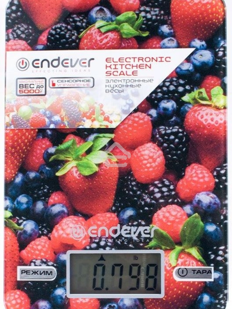 Весы кухонные Endever Skyline KS-528 (5кг, стекло, ягоды)