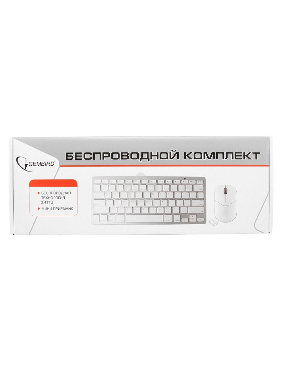 Клавиатура+мышь Gembird KBS-7001-RU {Wireless, ноутбучн. механизм клавиш 2.4ГГц/10м, мини-приемник- USB}