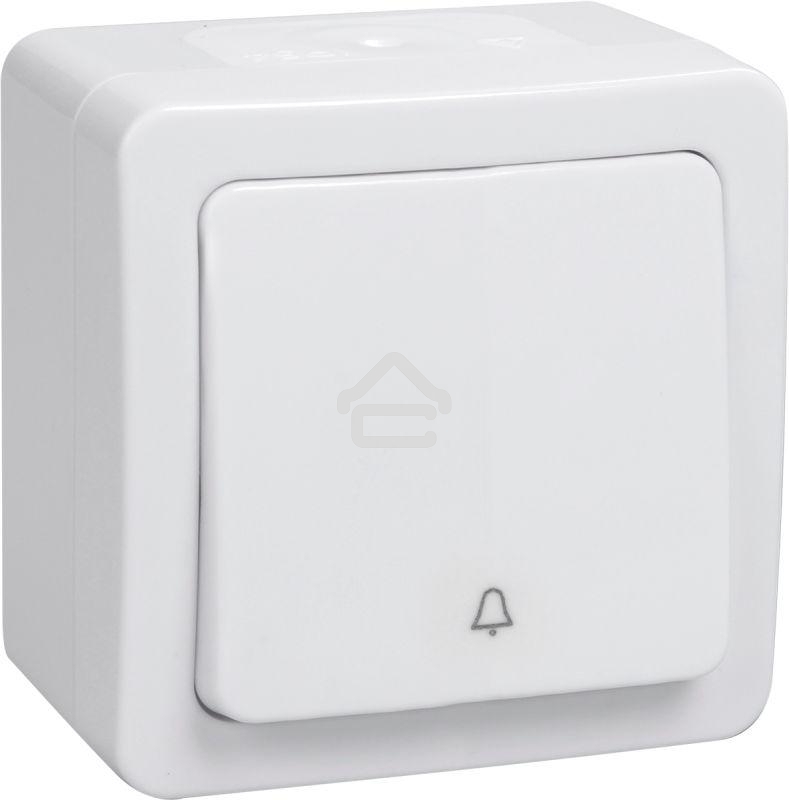 Выключатель кнопочный 1-кл. ОП ГЕРМЕС PLUS ВСк20-1-0-ГПБ IP54 (цвет клавиши: белый) ИЭК EVMP13-K01-10-54-EC