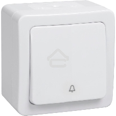 Выключатель кнопочный 1-кл. ОП ГЕРМЕС PLUS ВСк20-1-0-ГПБ IP54 (цвет клавиши: белый) ИЭК EVMP13-K01-10-54-EC