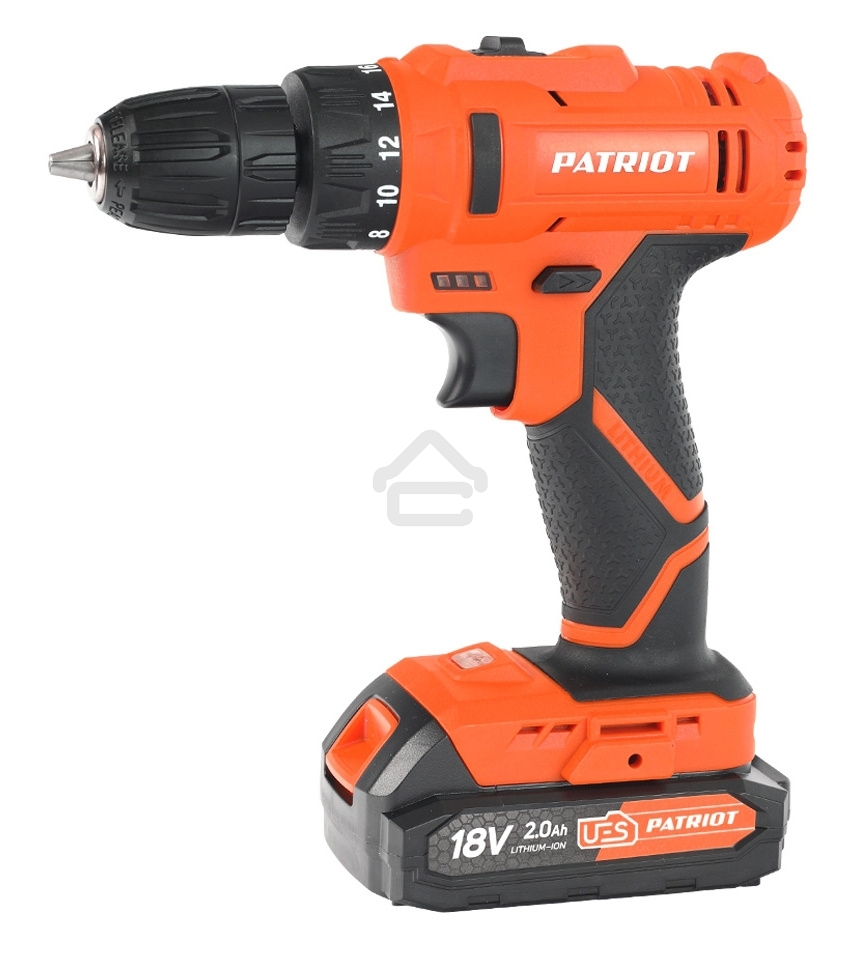 Дрель-шуруповерт Patriot BR 187UES, Аккумуляторная, 18В, 2 АКБ, Кейс