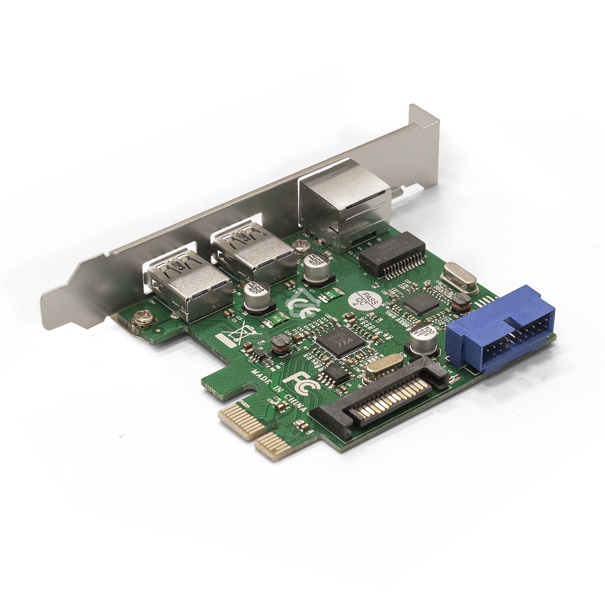 Контроллер ExeGate EX290278RUS EXE-362 PCI-E 2.0, 2*USB 3.0 ext + 1*USB 3.0 int + LAN UTP 1000Mbps, разъем доп.питания (OEM)