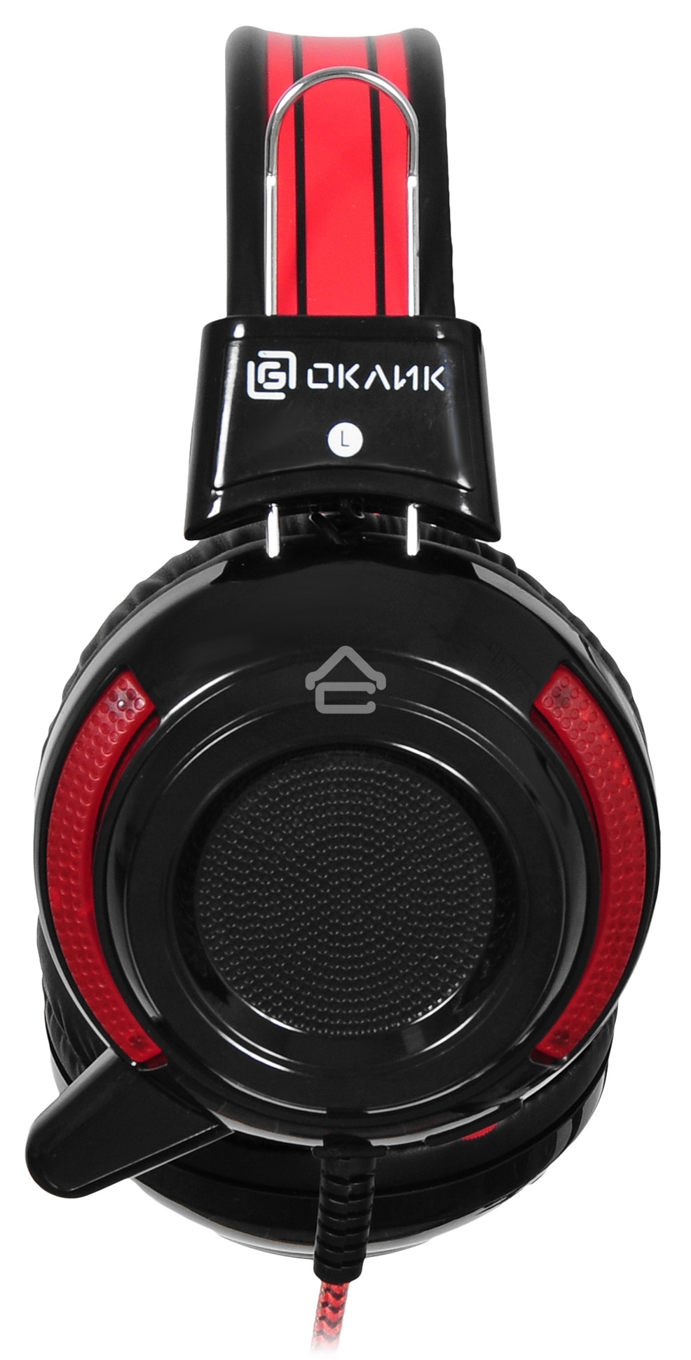 Наушники Oklick HS-G300 черный/красный 2.2 м мониторы оголовье (AH-V1)