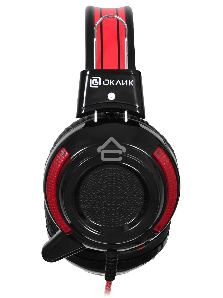 Наушники Oklick HS-G300 черный/красный {2.5м мониторы оголовье (AH-V1)}