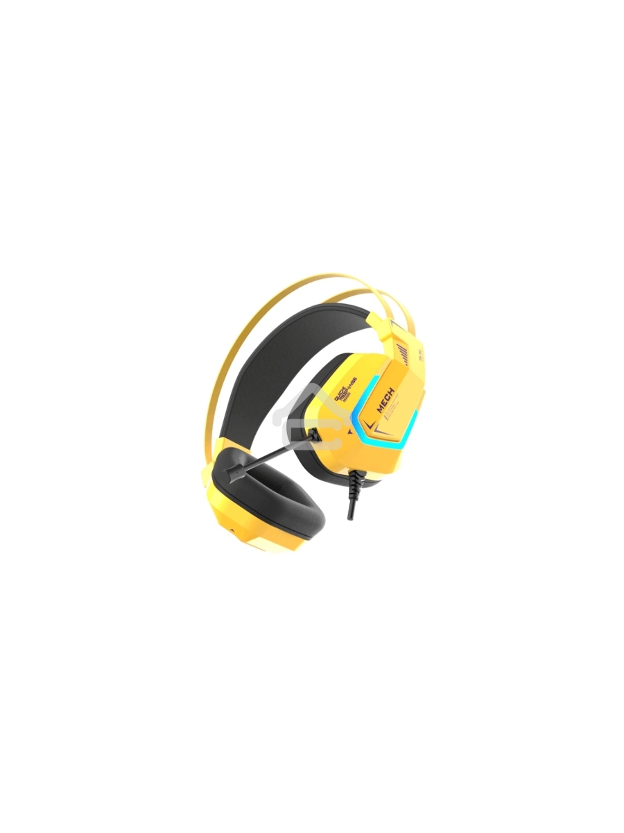 Гарнитура игровая проводная Dareu EH732 Yellow (желтый), подключение USB, подсветка RGB