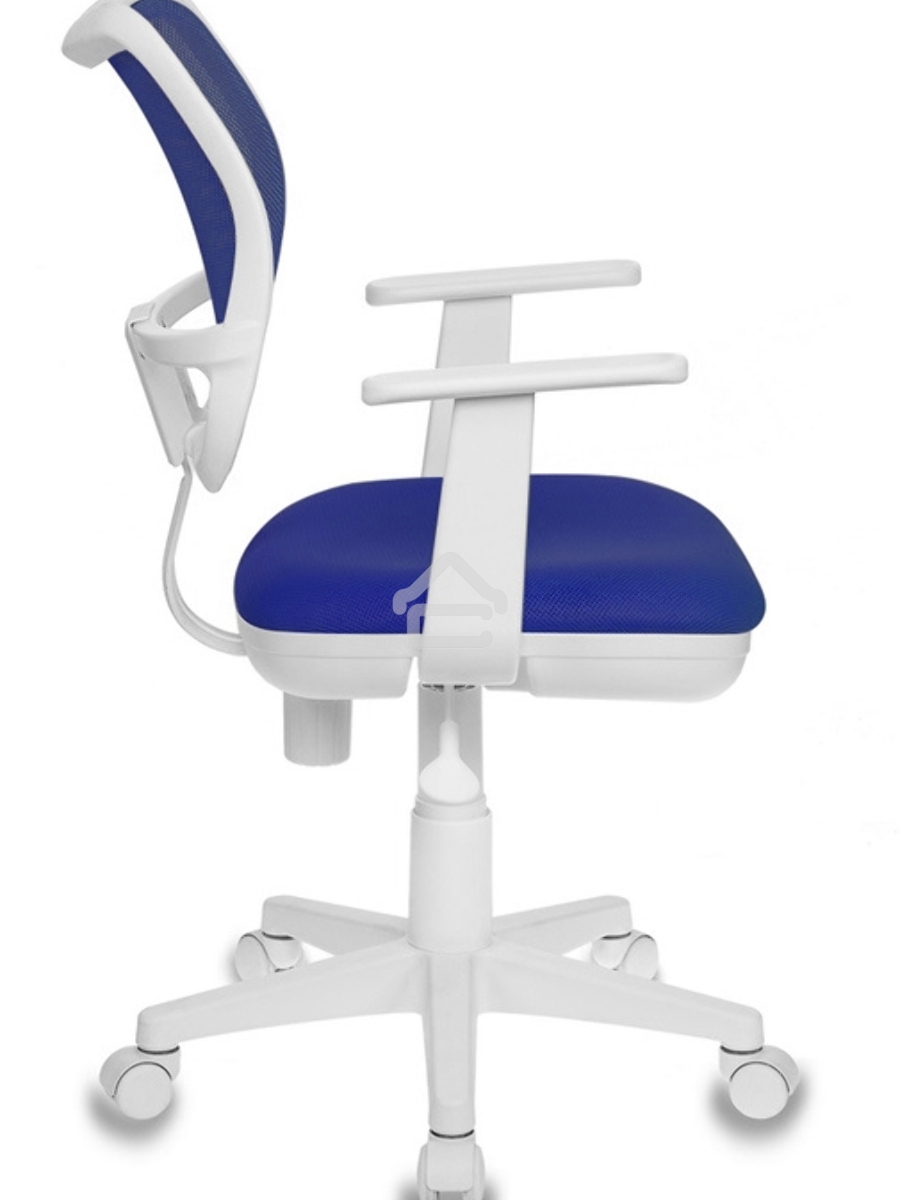 Кресло компьютерное Бюрократ CH-W797/BL/TW-10 TW-10 синий, спинка сетка, сиденье синий, колеса белый/синий, пластик белый