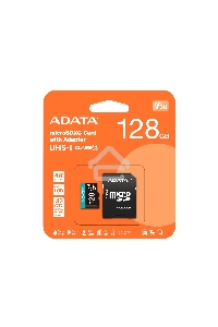 Карта памяти MICRO SDXC 128GB W/AD. AUSDX128GUI3V30SA2-RA1 ADATA