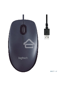 Мышь проводная Logitech M100/100R DARK/GREY (темно-серая/черная), 1000 dpi, USB, кнопки - 3