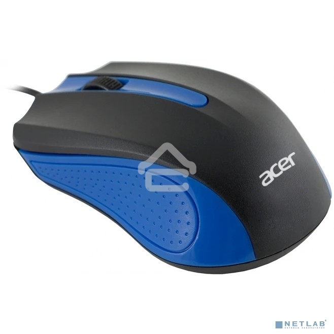 Мышь проводная Acer OMW011 черный/синий, 1200 dpi, USB, кнопки - 3