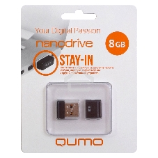 Флешка USB 2.0 QUMO 8Gb, NANO QM8GUD-NANO-B черный