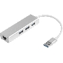 Хаб Greenconnect USB 3.0 Хаб на 3 порта + 10/100Mbps Ethernet Network (GCR-AP05) metall