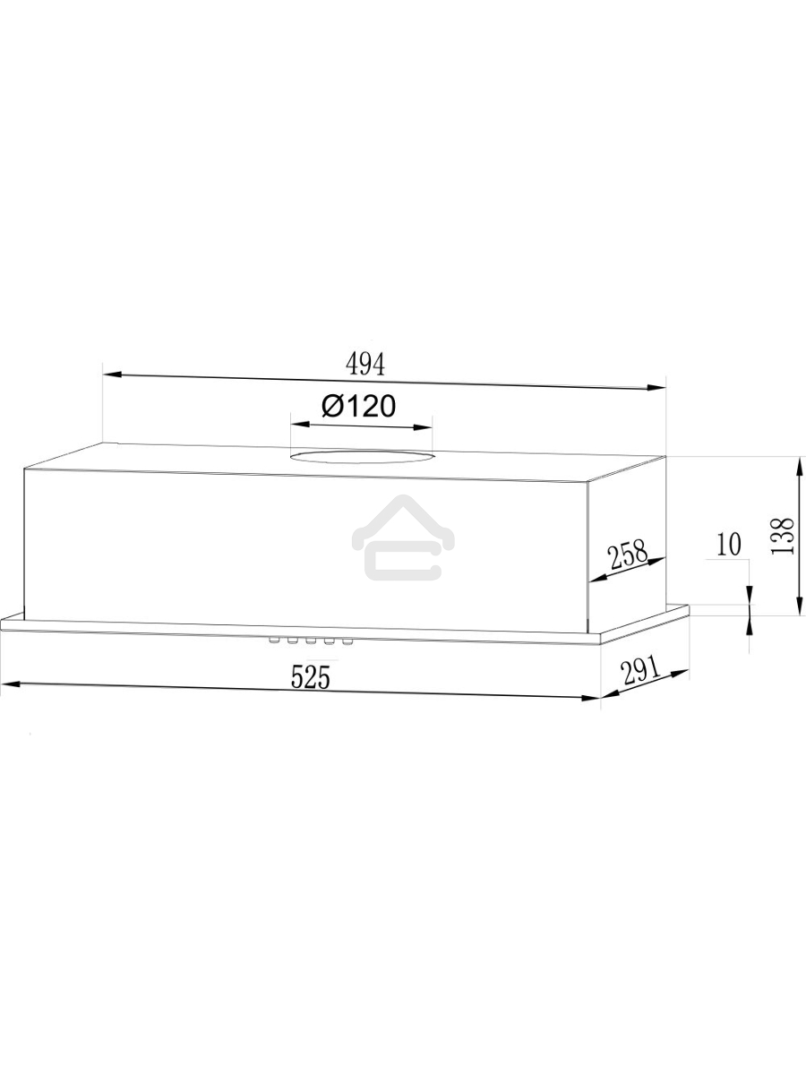 Вытяжка встраиваемая LEX GS Bloc LIGHT 600 белый управление: кнопочное (1 мотор)