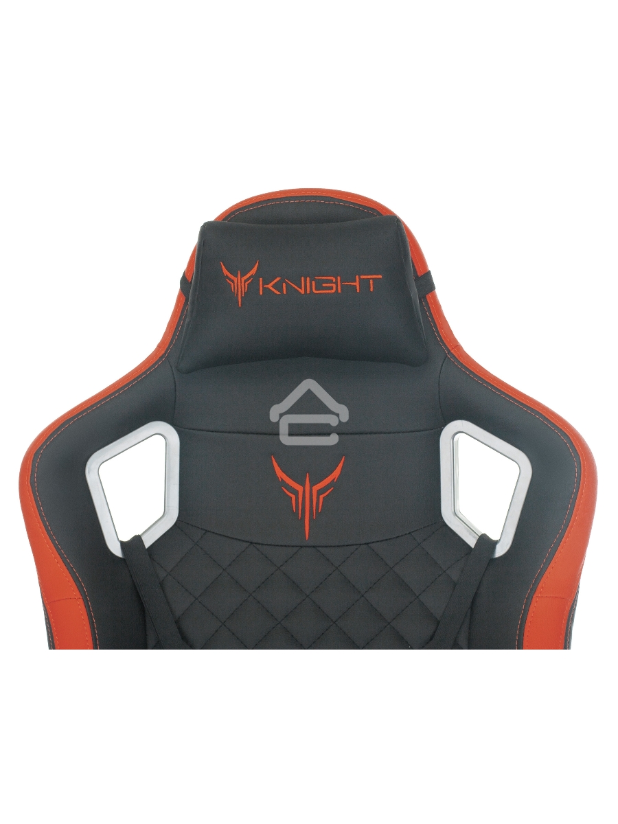 Кресло игровое Knight OUTRIDER черный/красный ромбик эко.кожа с подголов. крестовина металл