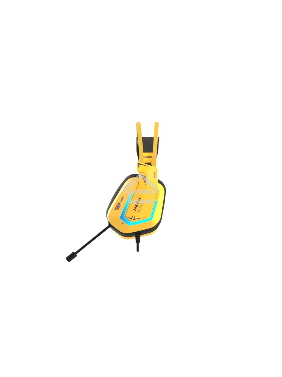 Гарнитура игровая проводная Dareu EH732 Yellow (желтый), подключение USB, подсветка RGB