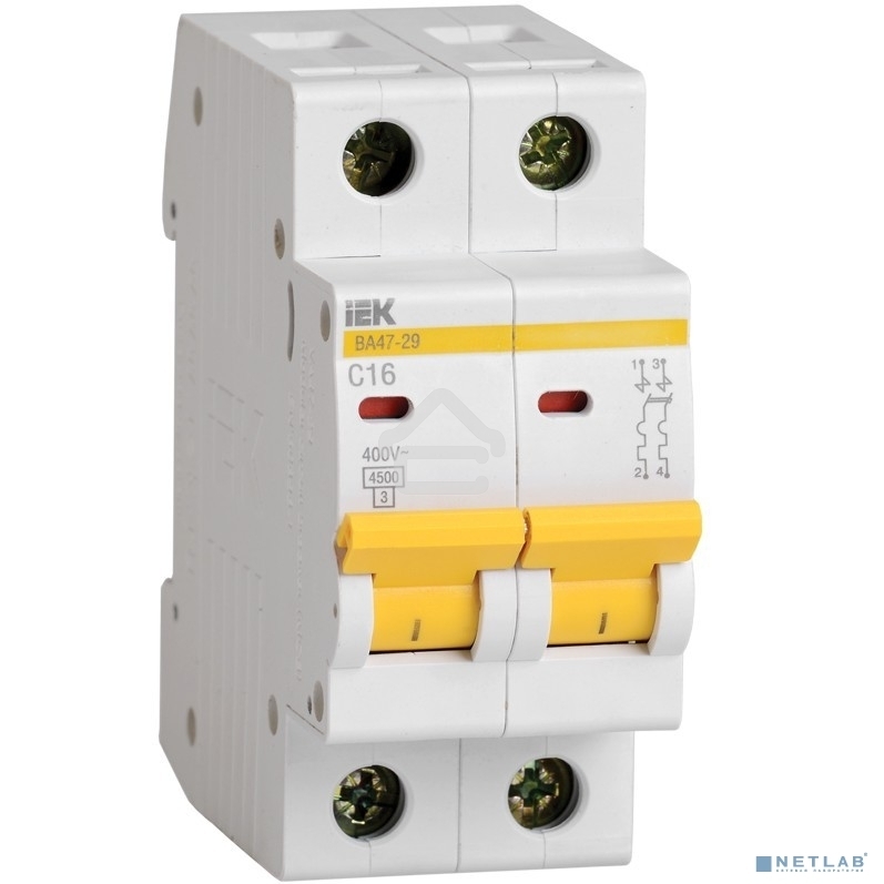 Выключатель автоматический модульный 2п B 32А 4.5кА ВА47-29 ИЭК MVA20-2-032-B