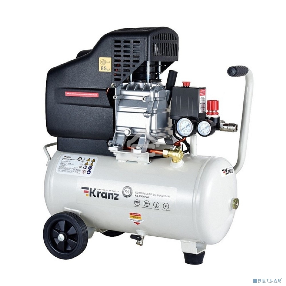 Компрессор воздушный Kranz KR-1500/24, 1500Вт, 230 л/мин, 24л