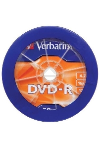 Диск DVD-R Verbatim 4.7Gb 16x Cake Box (50шт) (43731)
