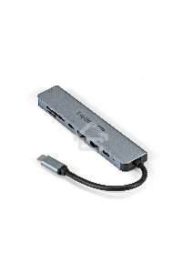 Док-станция ExeGate EX293983RUS DUB-21C/PD/CR/H (кабель-адаптер USB Type-C --> 2xUSB3.0 + Card Reader + PD 100W + HDMI 4K@60Hz, Plug&Play, серый)