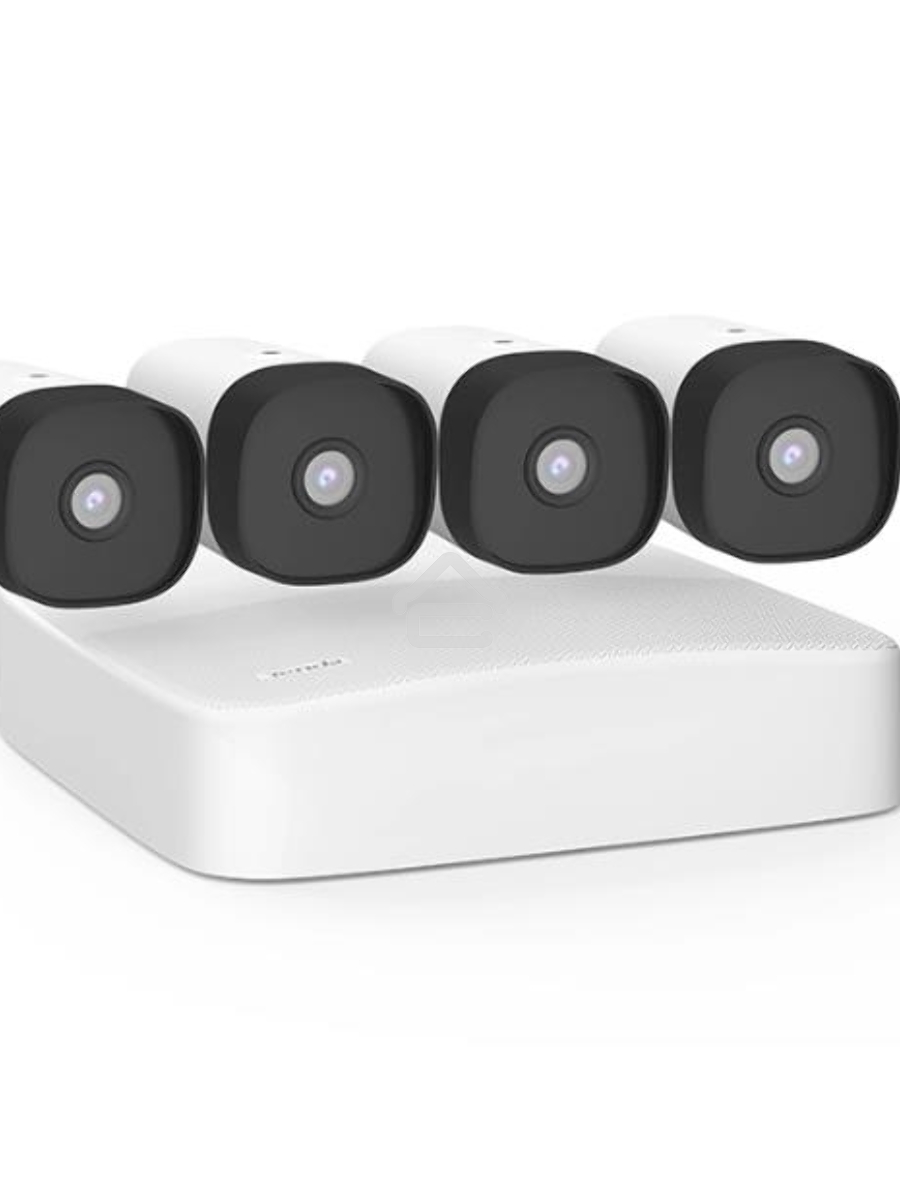 Комплект видеонаблюдения Tenda K4P-4TR с PoE на 4 канала: видеорегистратор PoE HD, 4 цилиндрические камеры PoE HD