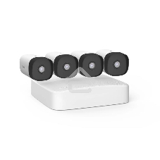 Комплект видеонаблюдения Tenda K4P-4TR с PoE на 4 канала: видеорегистратор PoE HD, 4 цилиндрические камеры PoE HD