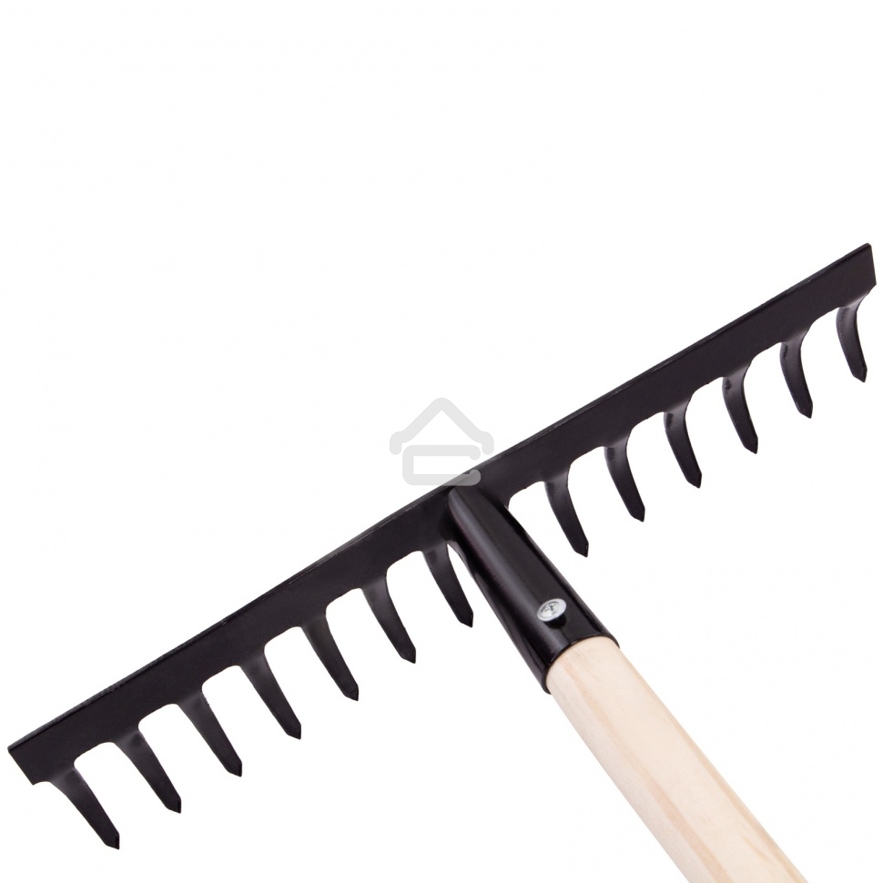 Грабли Сибртех стальные, 360х1300 мм, 14 прямых зубьев, деревянный черенок
