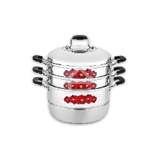 Мантоварка-пароварка LARA LR03-40 11,0л LR03-40 Мантоварка-пароварка LARA (нерж) 28x31см, 11л, 3 СЕКЦИИ + КРЫШКА с окном, сталь 0,5 мм