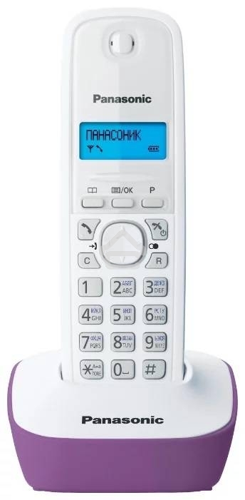 Телефон беспроводной (DECT) Panasonic KX-TG1611RUF (сиреневый) АОН, Caller ID,12 мелодий звонка,подсветка дисплея,поиск трубки