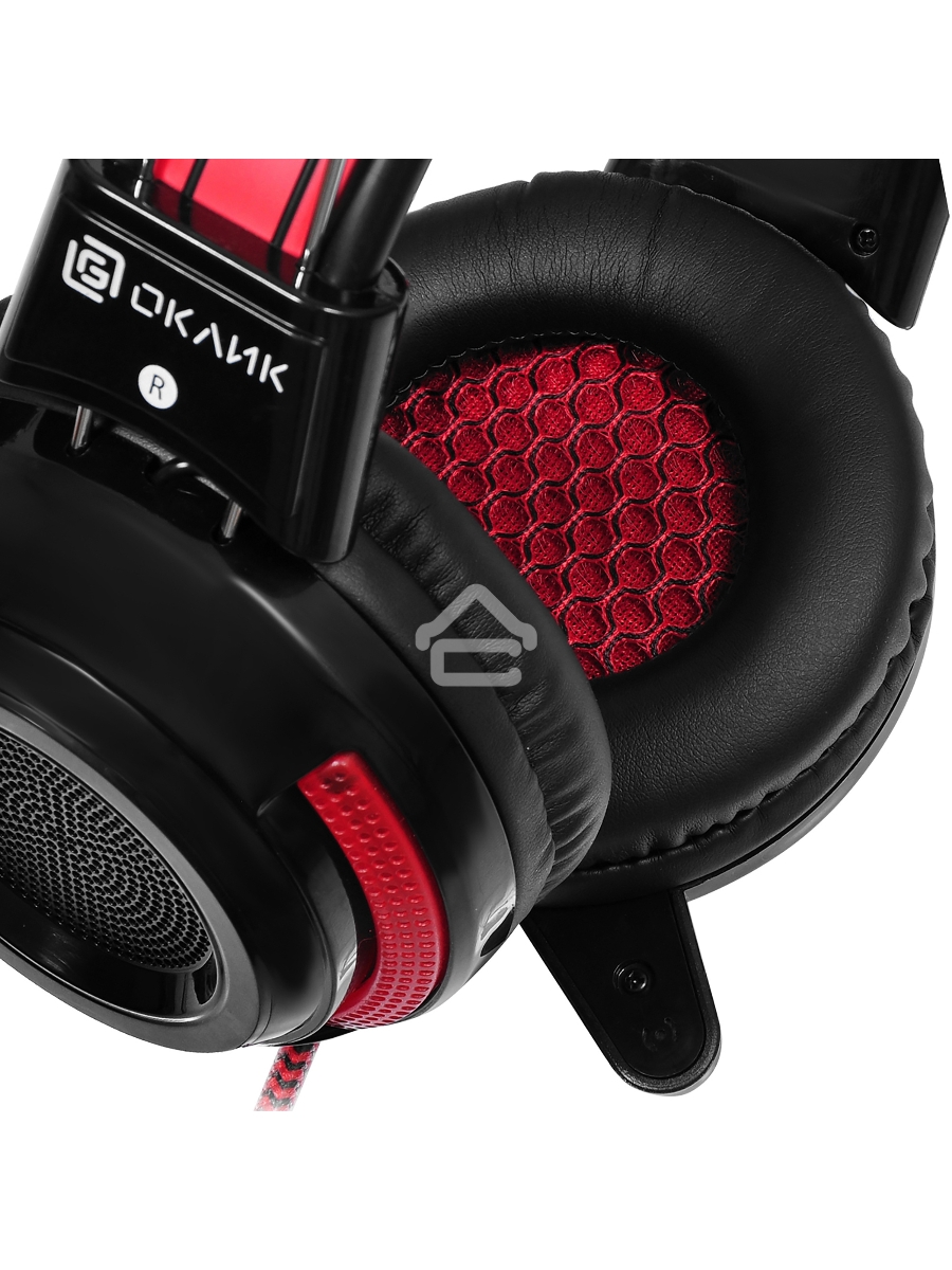 Наушники Oklick HS-G300 черный/красный {2.5м мониторы оголовье (AH-V1)}