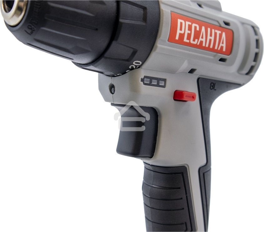 Дрель-шуруповерт аккумуляторная Ресанта ДА-20-2ЛК-Б 75/14/10, Аккумуляторная, 20В, 2 АКБ, Кейс