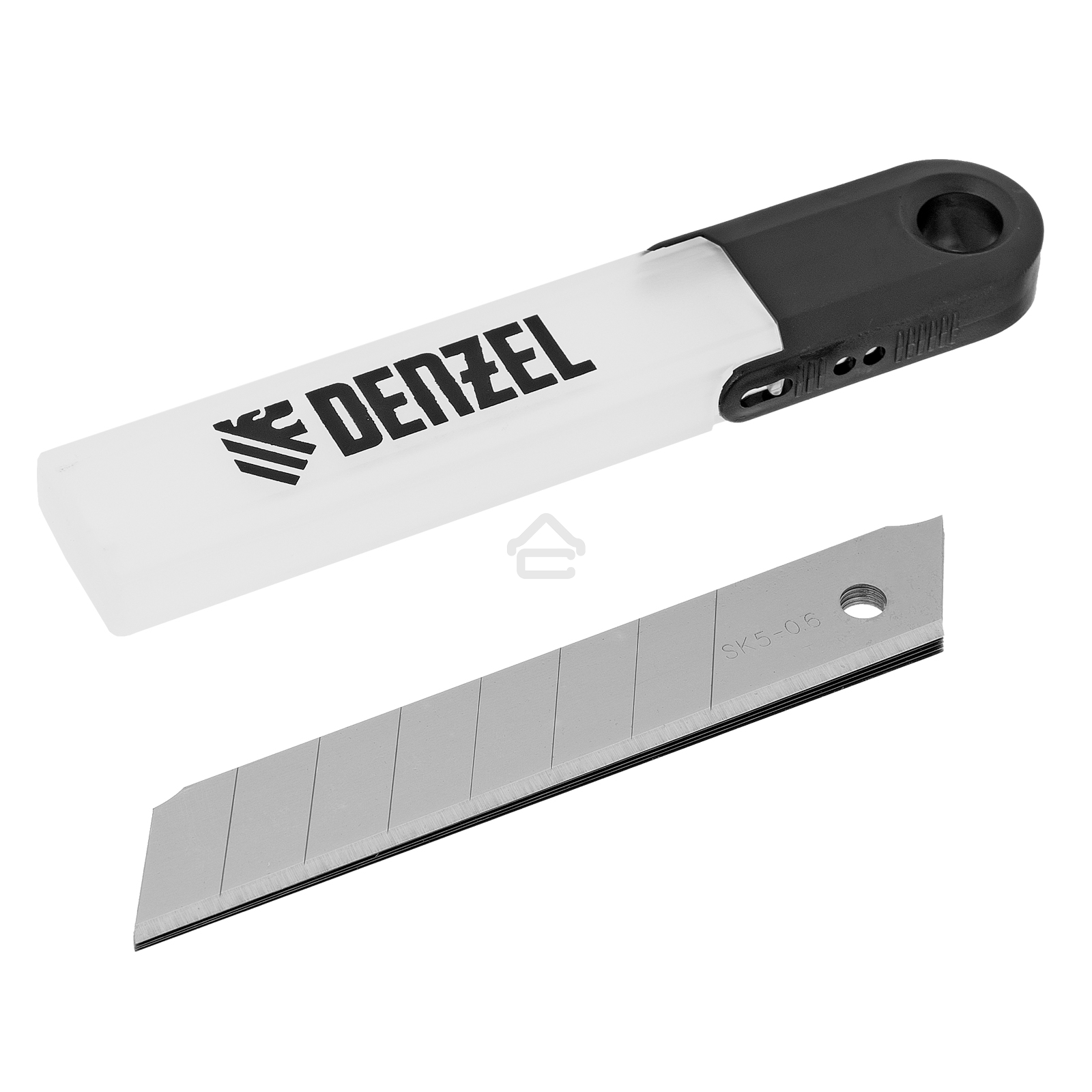 Лезвия Denzel 18 мм, сталь SK5 - 0,6 мм, усиленные, 5 шт.