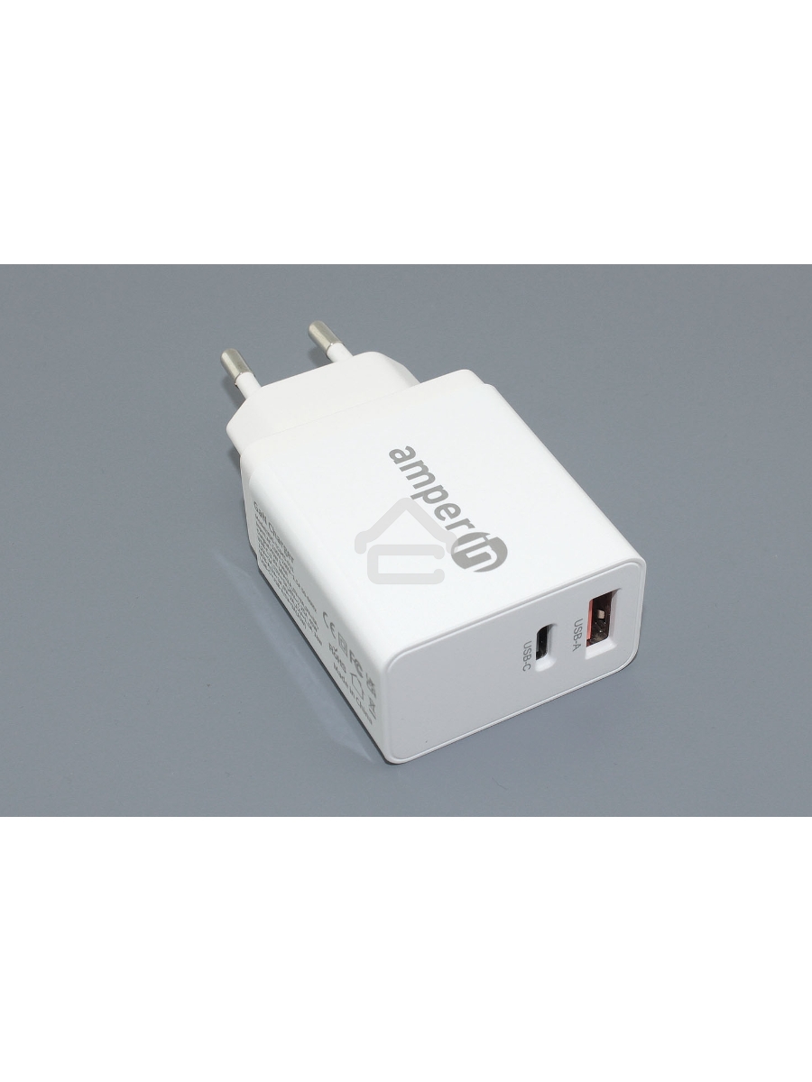 Блок питания (сетевой адаптер) Amperin USB-А, USB-C (YDS-TC045-011) 45W, белый