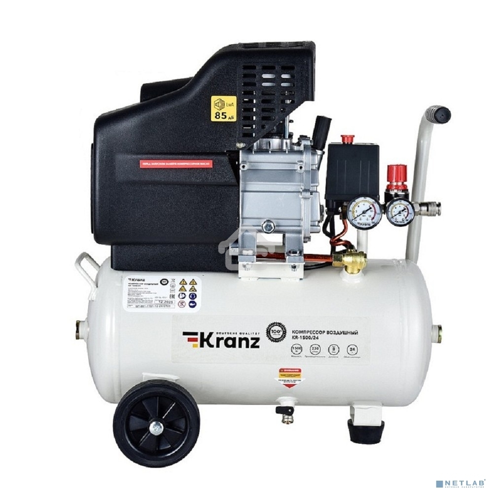 Компрессор воздушный Kranz KR-1500/24, 1500Вт, 230 л/мин, 24л