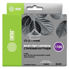 Картридж струйный Cactus CS-LC1100BK черный (16 мл) для Brother DCP-385c/6690cw/MFC-990/5890/5895/6490