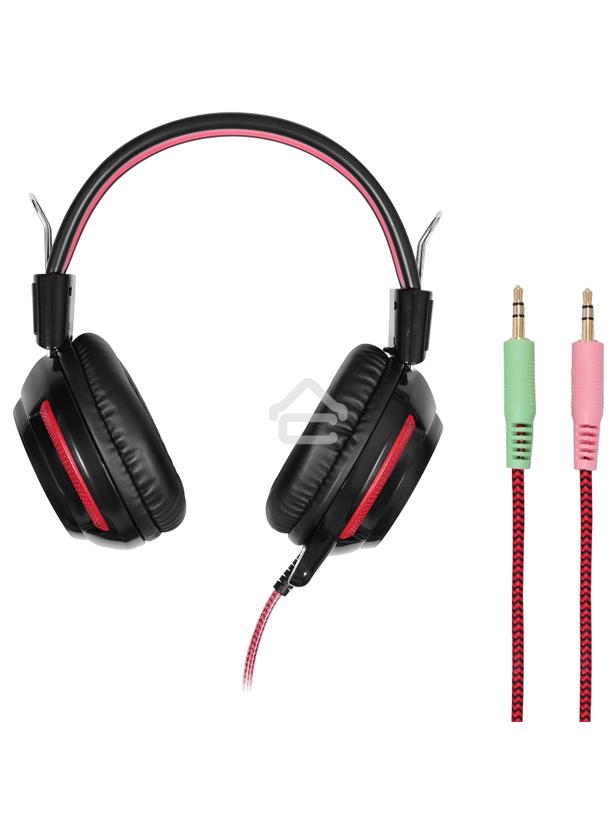 Наушники Oklick HS-G300 черный/красный {2.5м мониторы оголовье (AH-V1)}
