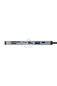 Док-станция ExeGate EX293983RUS DUB-21C/PD/CR/H (кабель-адаптер USB Type-C --> 2xUSB3.0 + Card Reader + PD 100W + HDMI 4K@60Hz, Plug&Play, серый)